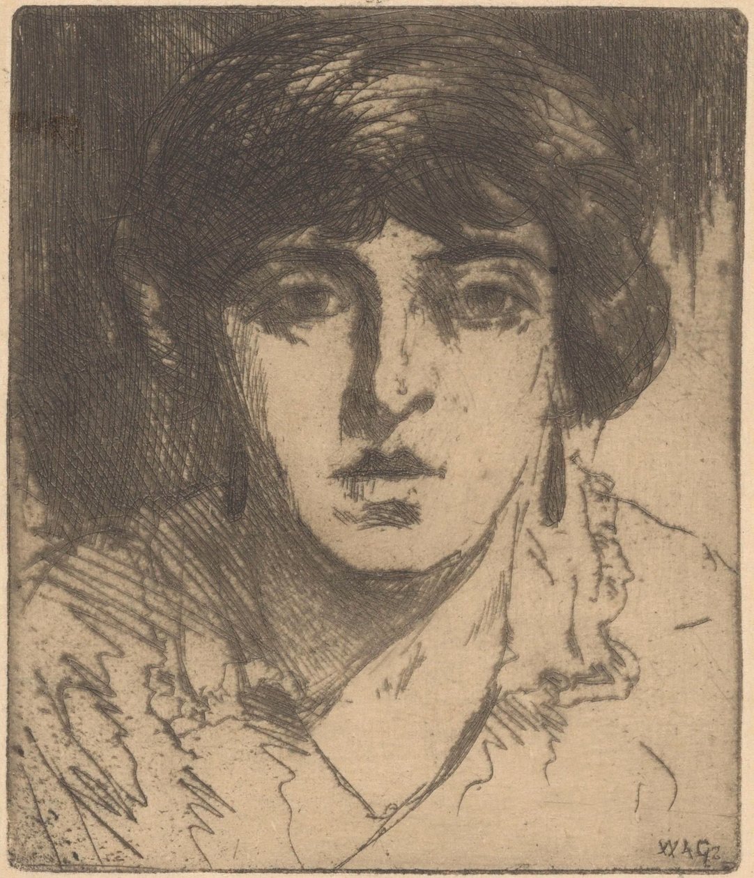 Retrato de uma mulher desconhecida de Willem Adrianus Grondhout (signed by artist)