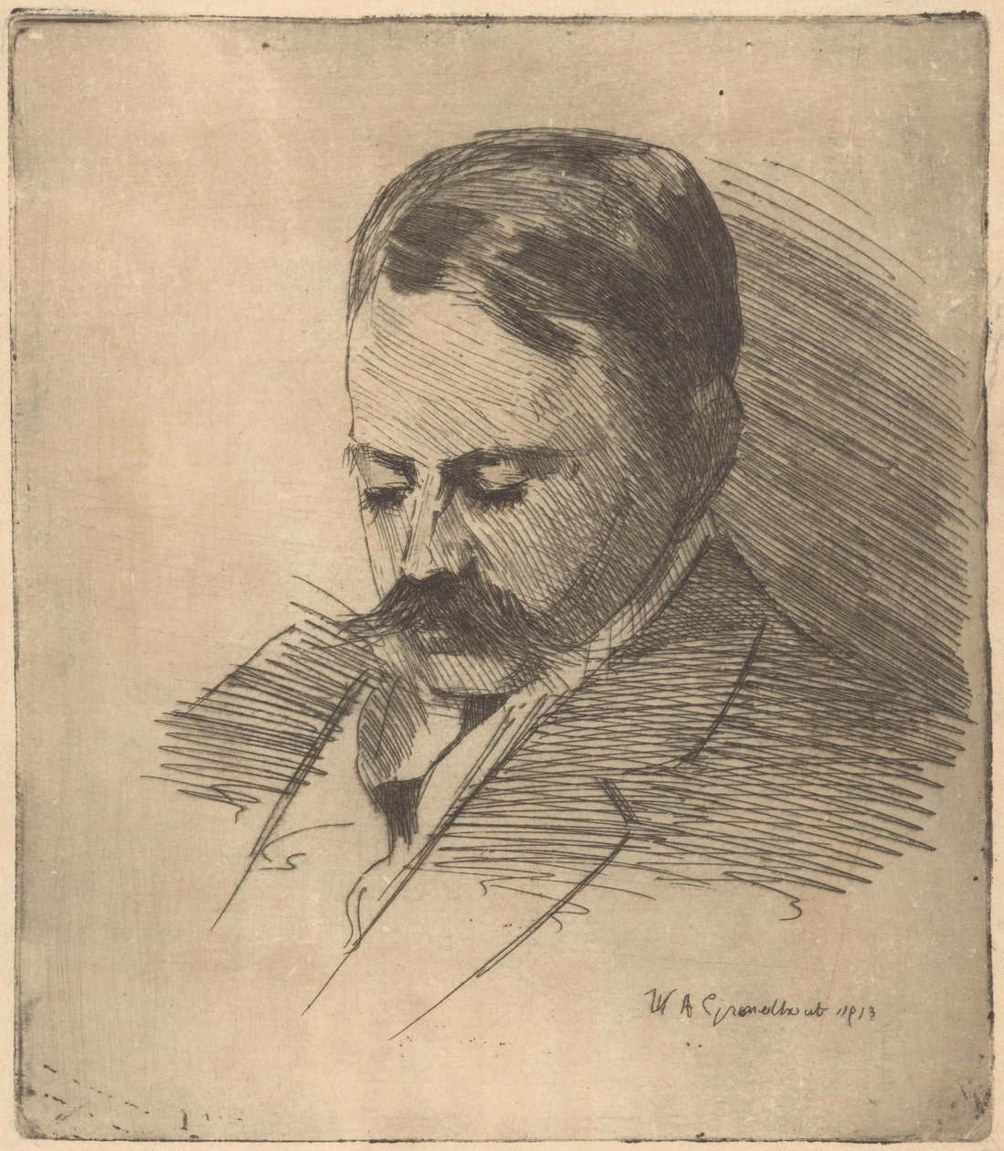 Retrato de um homem desconhecido de Willem Adrianus Grondhout