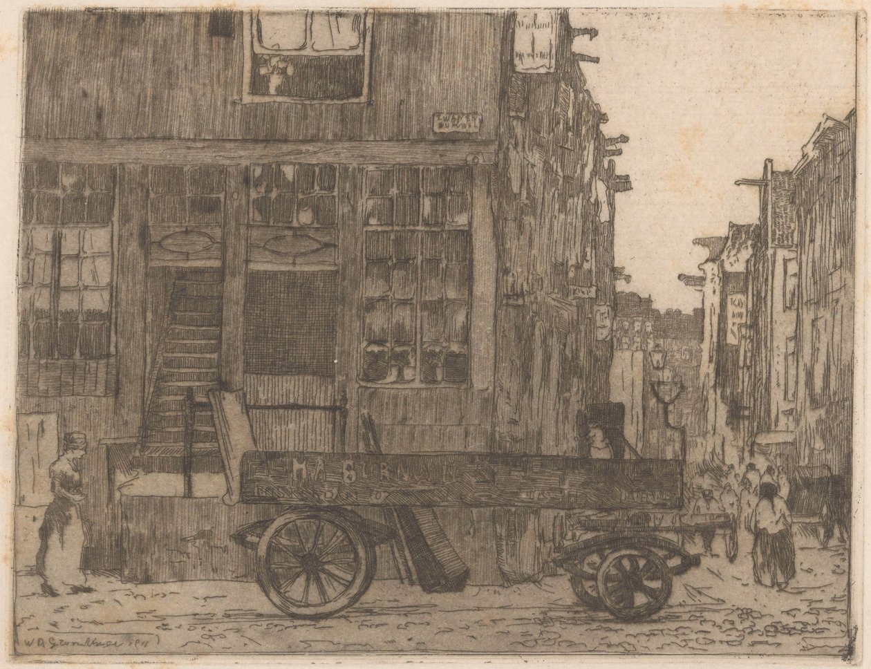 Zwanenburgwal em Amsterdã de Willem Adrianus Grondhout