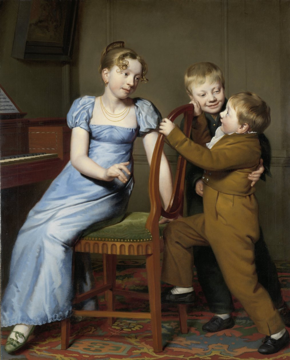 Prática de piano interrompida, 1813 de Willem Bartel van der Kooi  