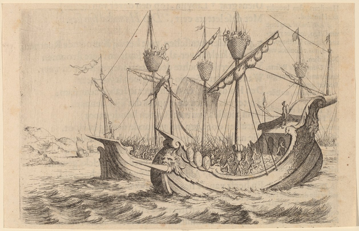 A Marinha de Hannibal lutando contra os Rhodianos de Willem Basse