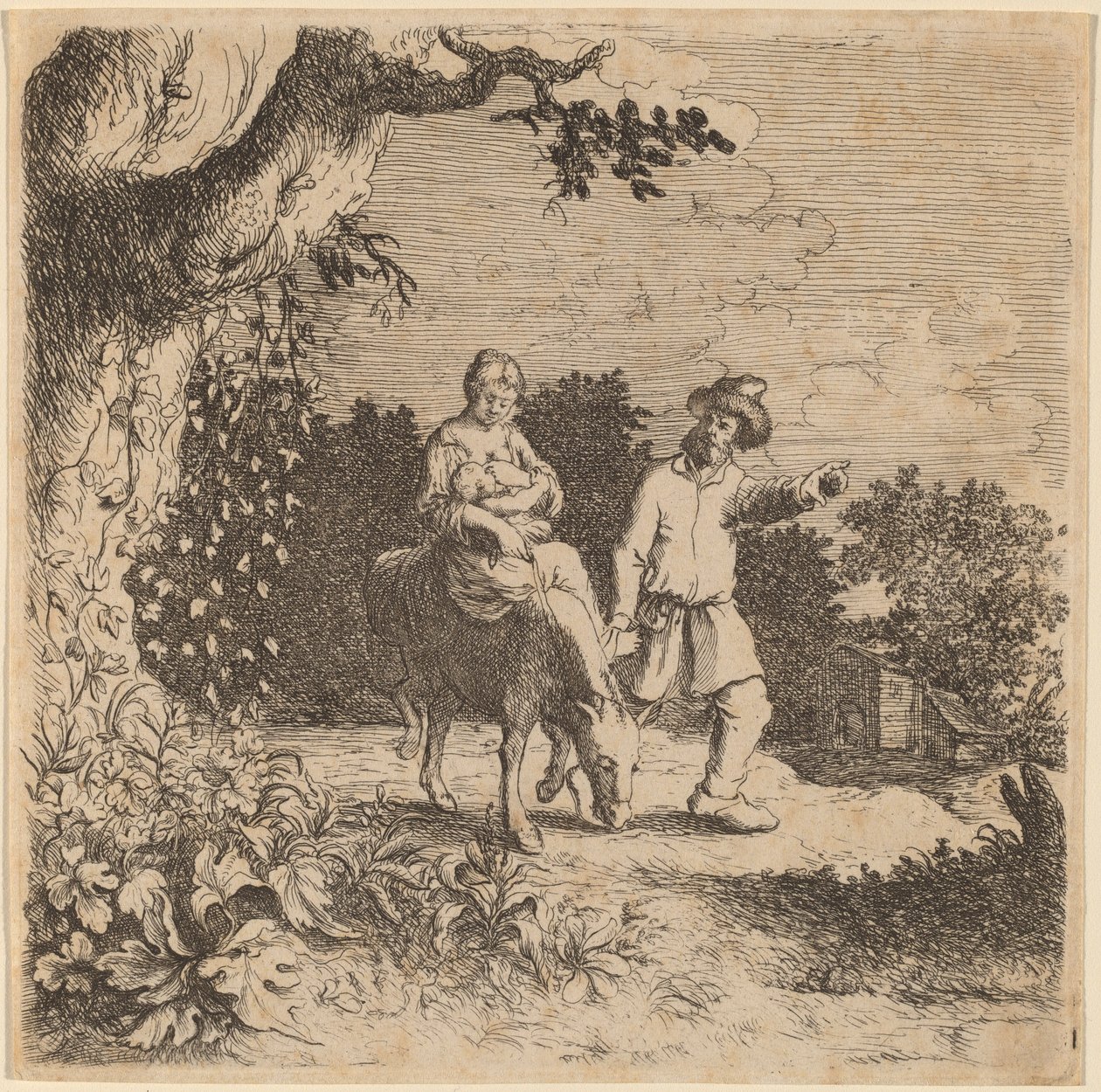 O Voo para o Egipto, c. 16301660. de Willem Basse
