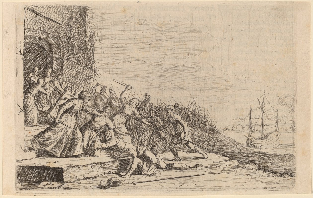Os Seguidores de Sólon Defendendo o Templo de Vênus de Willem Basse