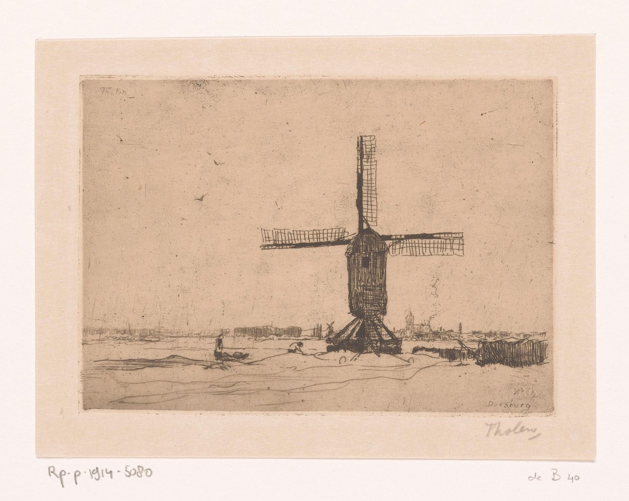Moinho Do Hambúrguer Moinho de vento perto de Doesburg (título original) de Willem Bastiaan Tholen (signed by artist)