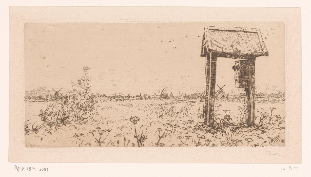 Pastagens no Kaag, com caixa de correio Letterbox, Kaag (título original) de Willem Bastiaan Tholen (signed by artist)