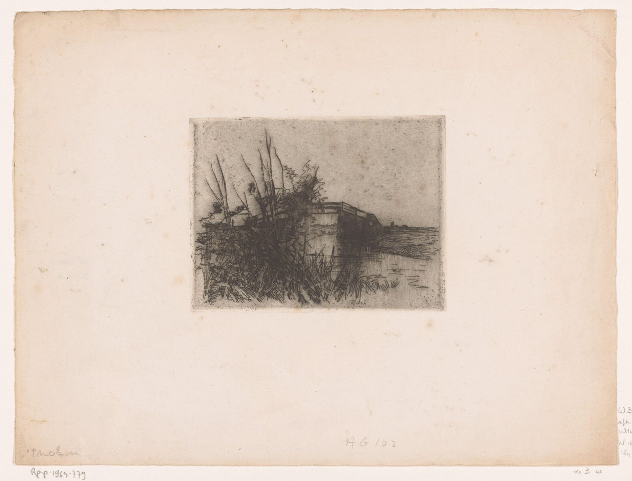 Ponte sobre uma vala, perto de Giethoorn Ponte alta, Giethoorn (título original) de Willem Bastiaan Tholen