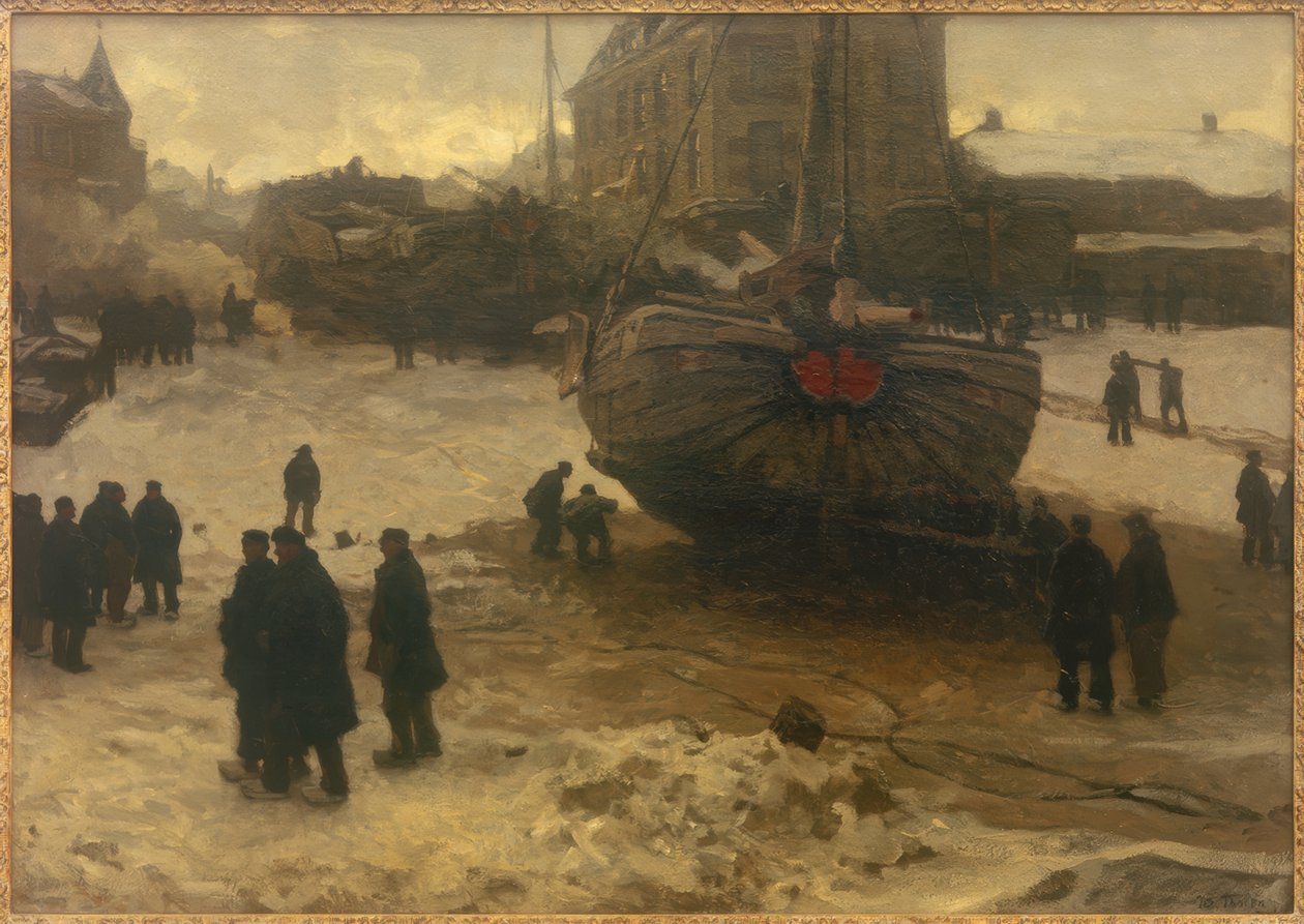 Barcos de pesca em Scheveningen de Willem Bastiaan Tholen