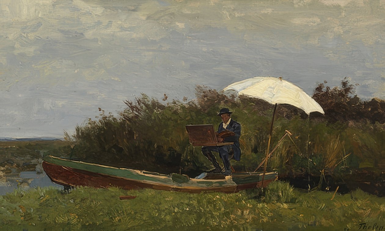 Paul Gabriël trabalha em um barco. 1882 de Willem Bastiaan Tholen