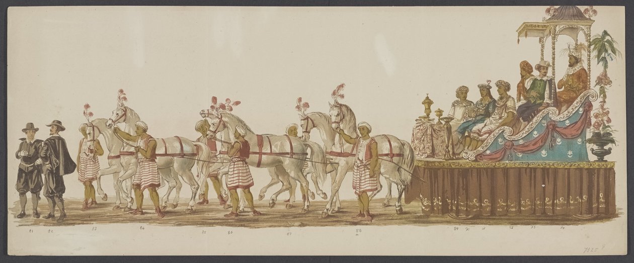 Procissão delft de 1862, sexto grupo
Fourth Lustrum of the Royal Academy at Delft - Ao. 1862 - Desfile com fantasia (título da série sobre o objecto) de Willem Bernardus IJzerdraat