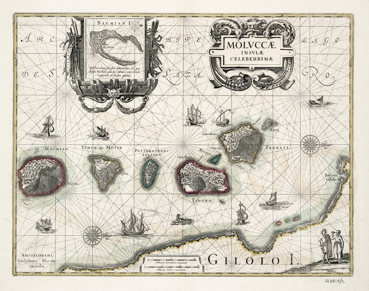 Carta das Molucas, Indonésia de Willem Blaeu