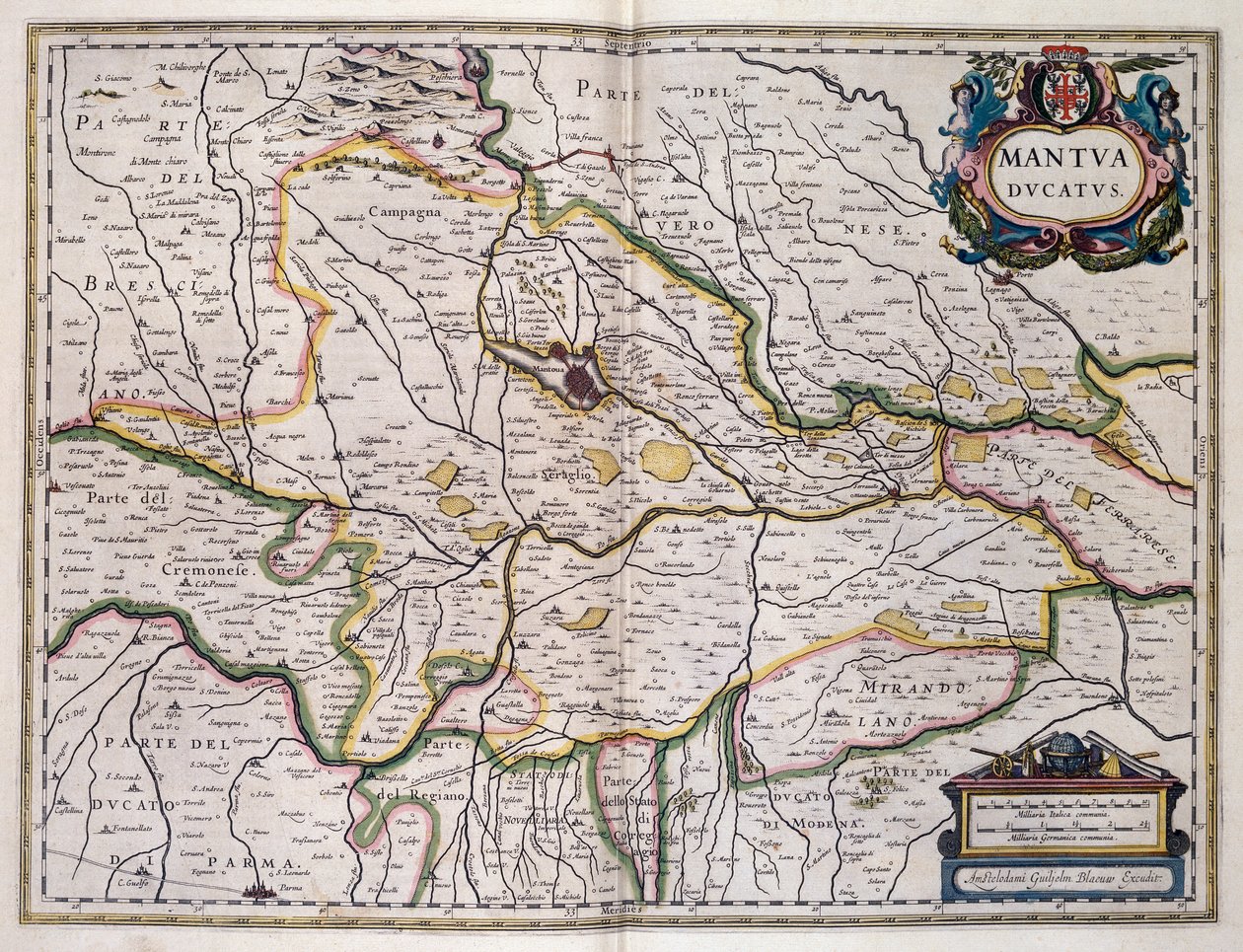 Ducado de Mântua, mapa de Willem Blaeu (1571-1638), Itália de Willem Blaeu