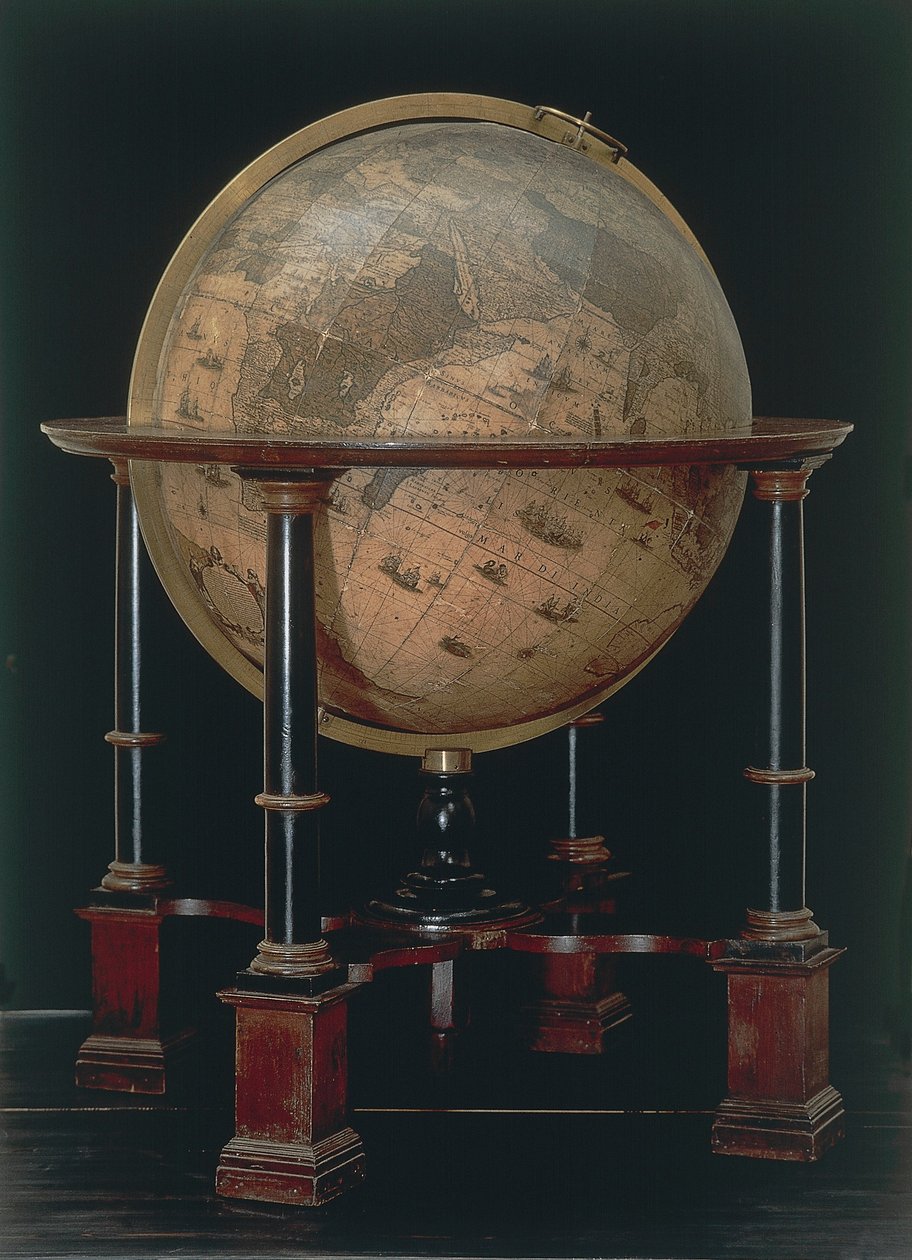 Globo terrestre feito por Willem Blaeu, criado em Amesterdão de Willem Blaeu
