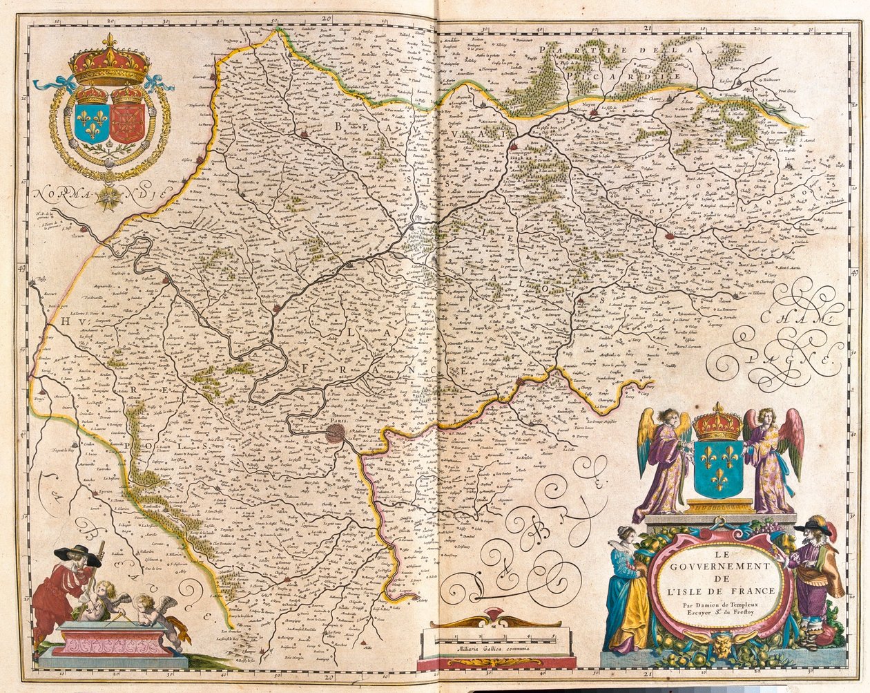 Ilha de França, em "Theatrum Orbis Terrarum, sive Atlas Novus" de Willem Blaeu, Amesterdão de Willem Blaeu