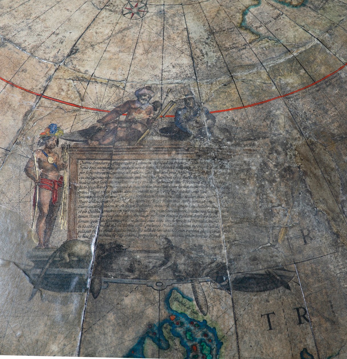 Grande par de globos de biblioteca, o terrestre 1645-48, o celestial após c.1630 de Willem Blaeu