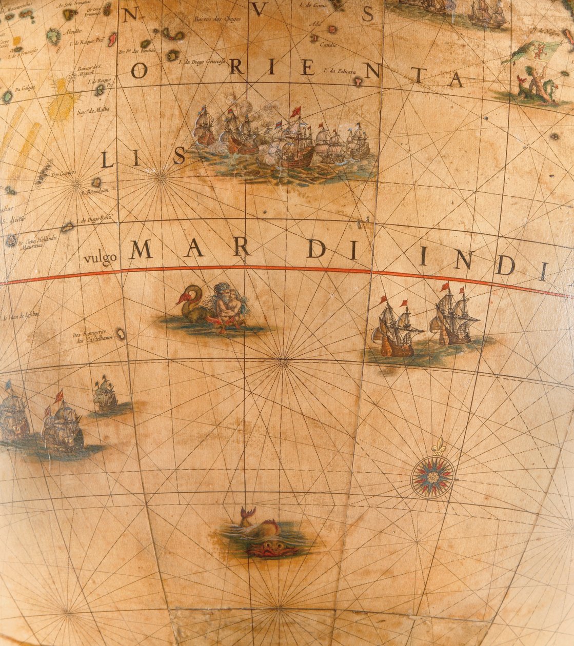 Grande par de globos de biblioteca, o terrestre 1645-48, o celestial após c.1630 de Willem Blaeu