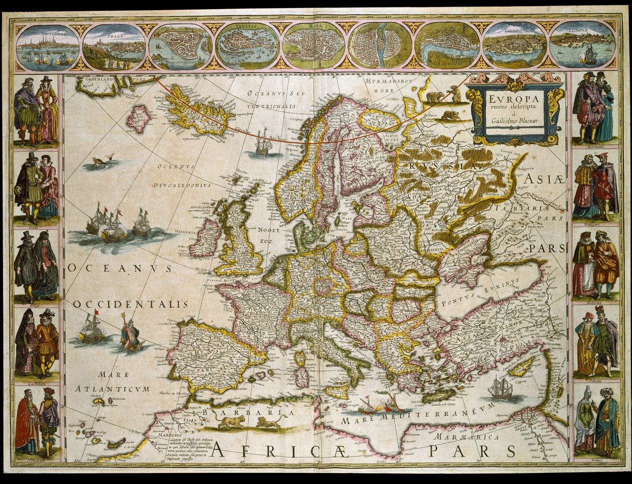 Mapa da Europa. (gravura de Willem Blaeu