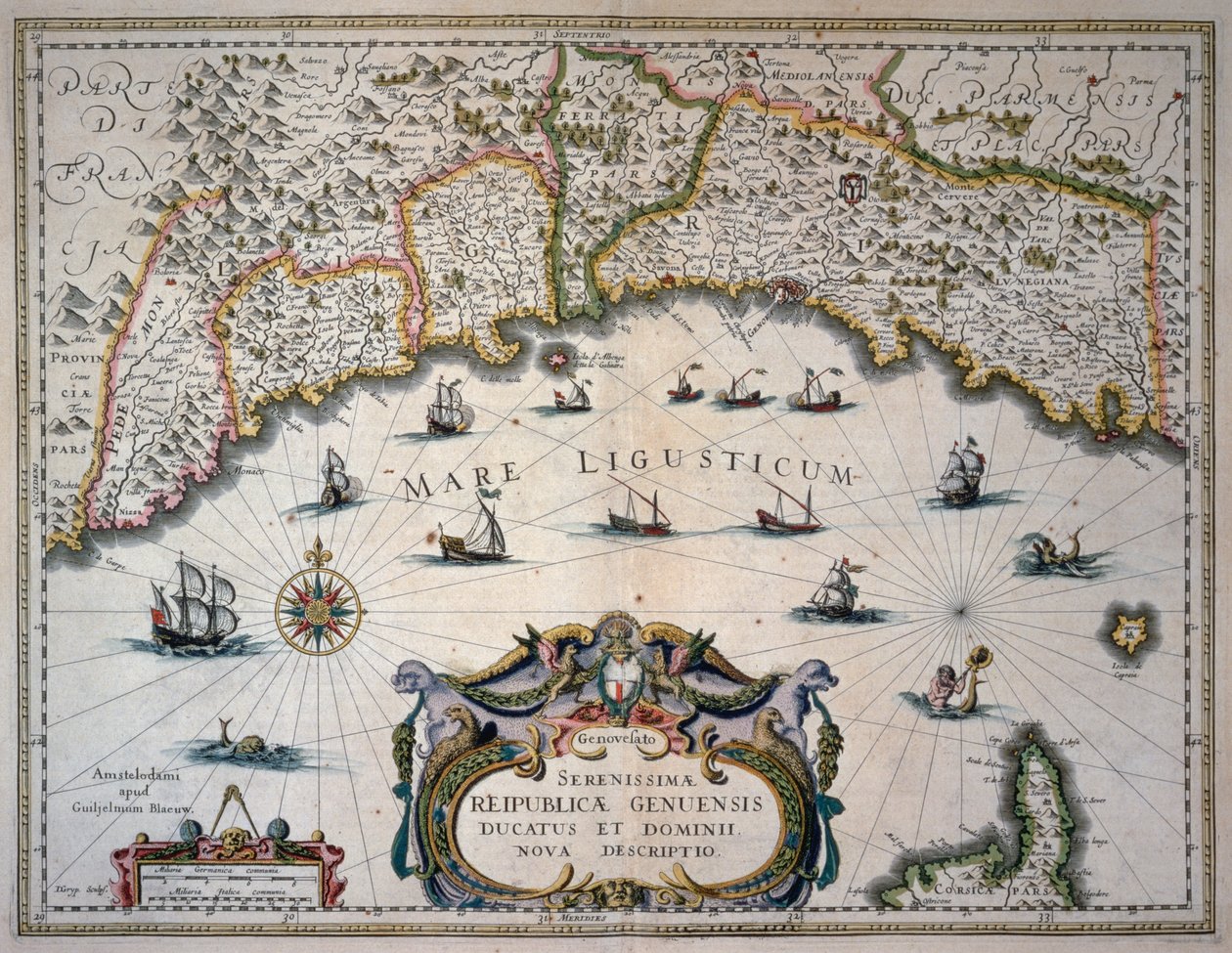 Mapa da República de Génova, Itália de Willem Blaeu