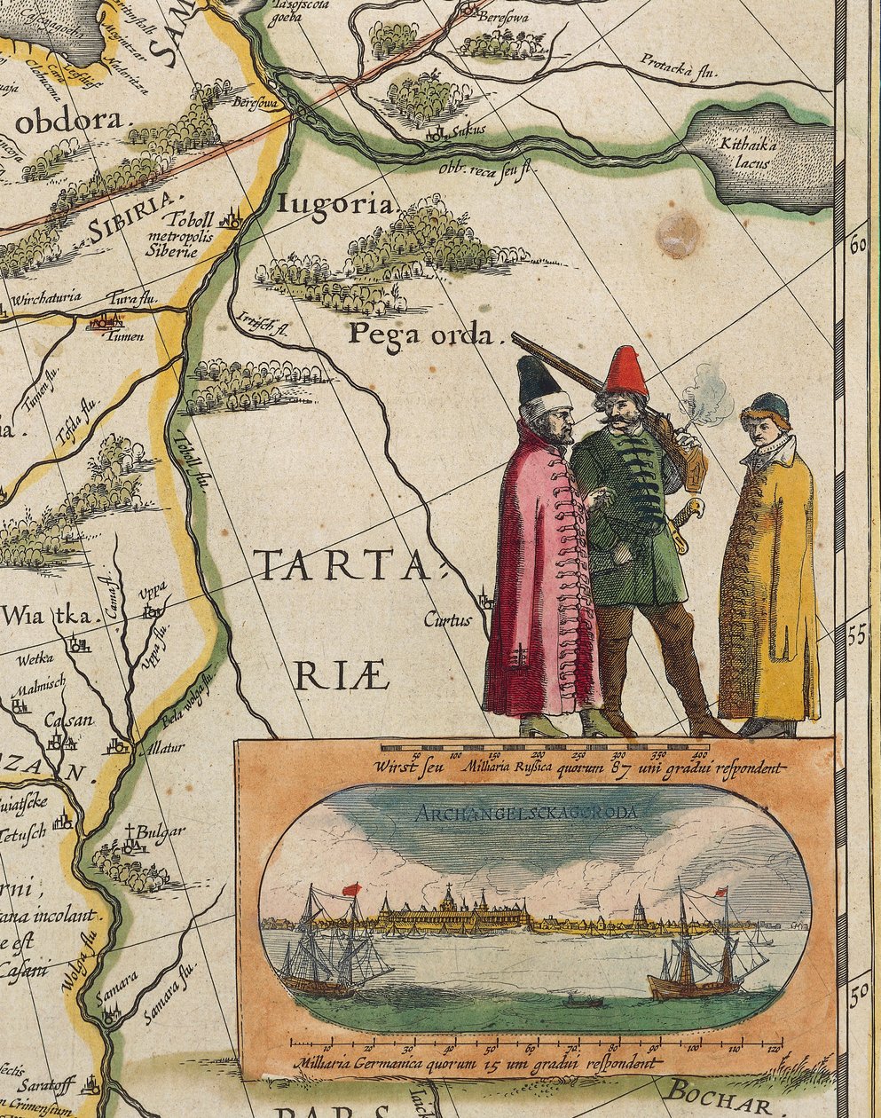 Mapa de Tartary, por Willem Janszoon Blaeu, de Atlas Maior ou Novus Detail de Willem Blaeu