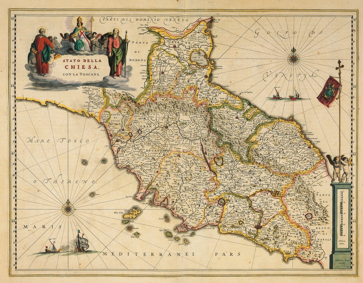 Mapa da região da Toscana, da Atlas de Willem Janszoon Blaeu de Willem Blaeu