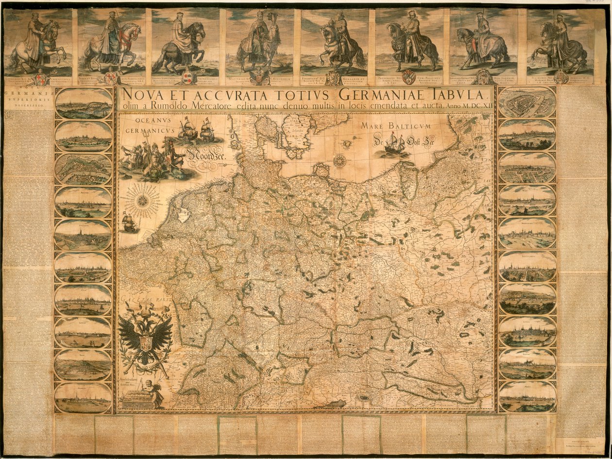 Nova e Precisa Ilustração da Alemanha em sua Entidade por Willem Janszoon Blaeu, chapa de cobre, impressa em Amsterdã de Willem Blaeu