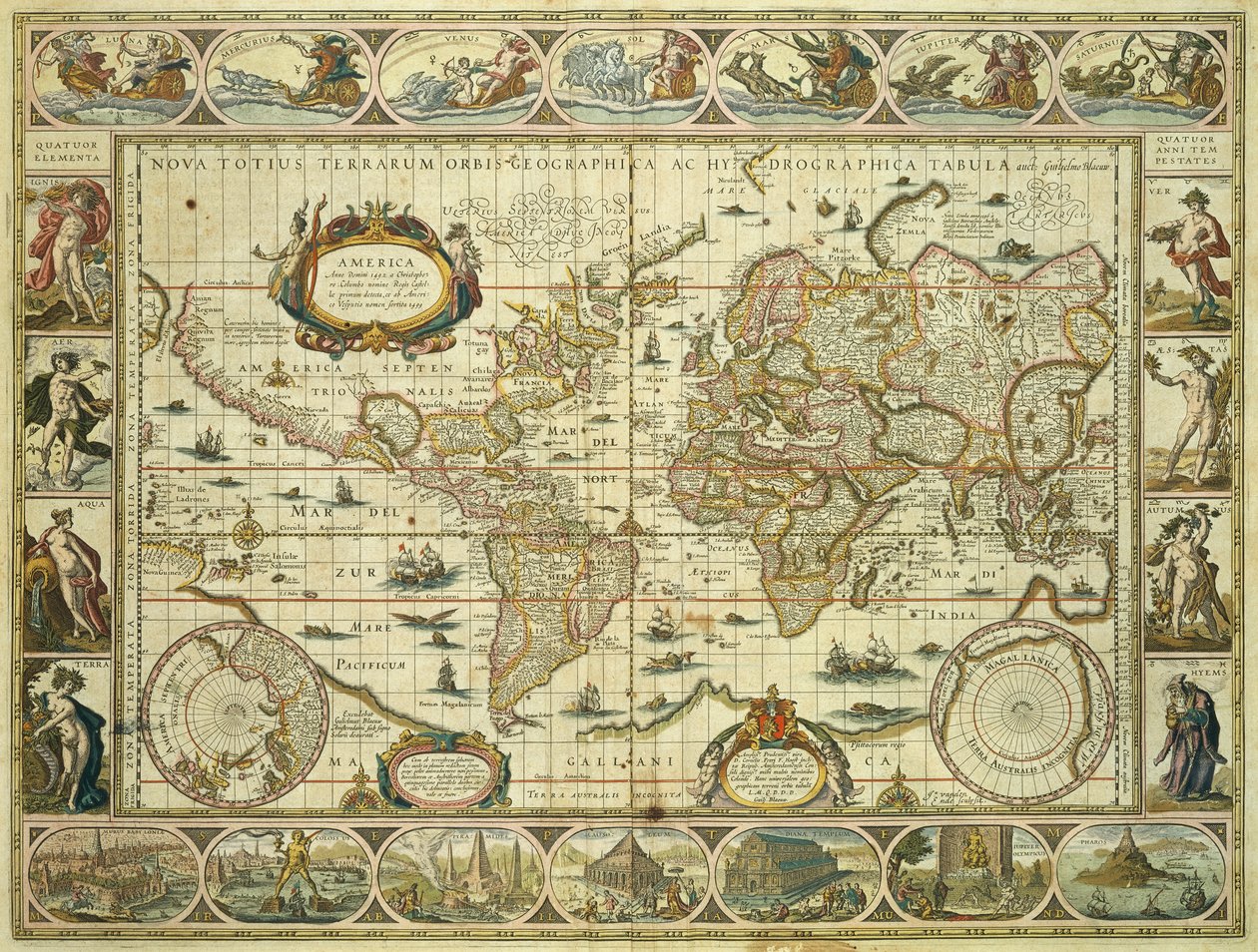 Nova Orbis Geographica ac Totius Terrarum Hydrographica, Willem Janszoon Blaeu (1571-1638), Amsterdam de Willem Blaeu