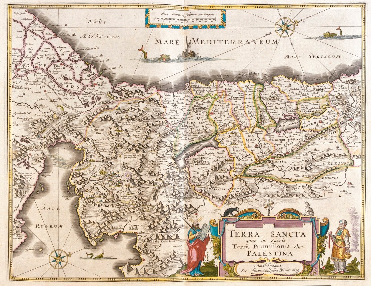 Palestina, em "Theatrum Orbis Terrarum, sive Atlas Novus" de Willem Blaeu, Amesterdão de Willem Blaeu