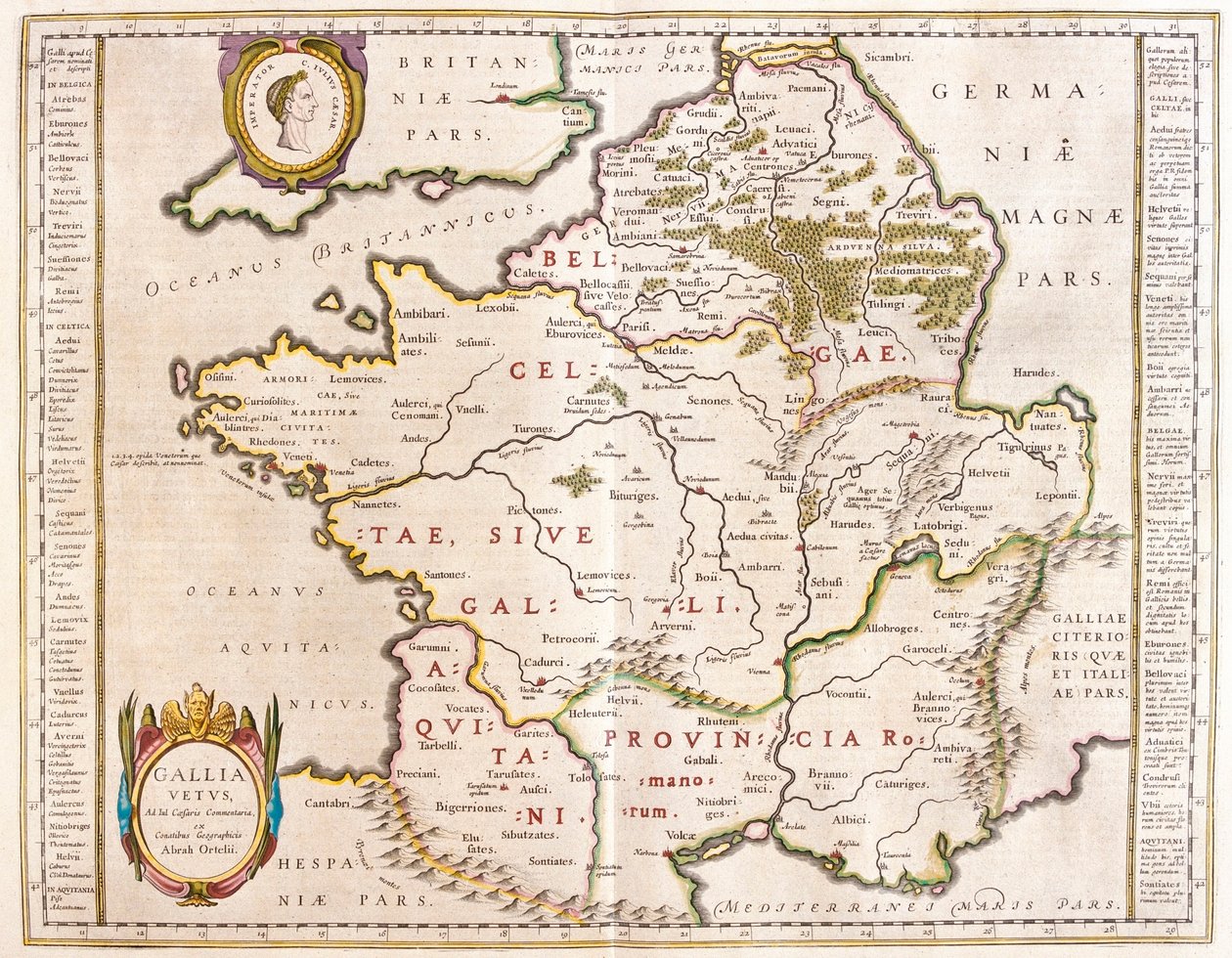 Império romano durante César, em "Theatrum Orbis Terrarum, sive Atlas Novus" de Willem Blaeu, Amesterdão de Willem Blaeu