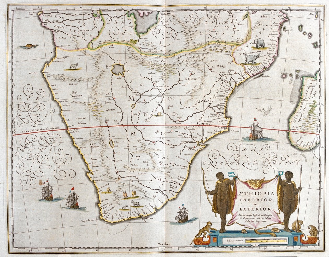 África do Sul, em "Theatrum Orbis Terrarum, sive Atlas Novus" de Willem Blaeu, Amesterdão de Willem Blaeu