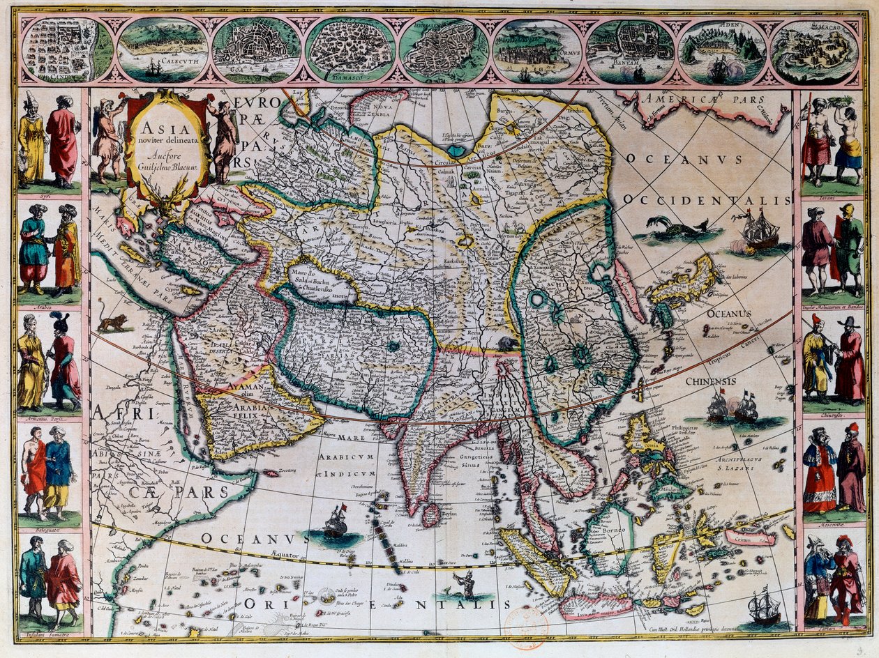O teatro do mundo ou o novo atlas de Amesterdão. Mapa geográfico da Ásia por Willem Janszoon Blaeu (1571-1638) de Willem Blaeu