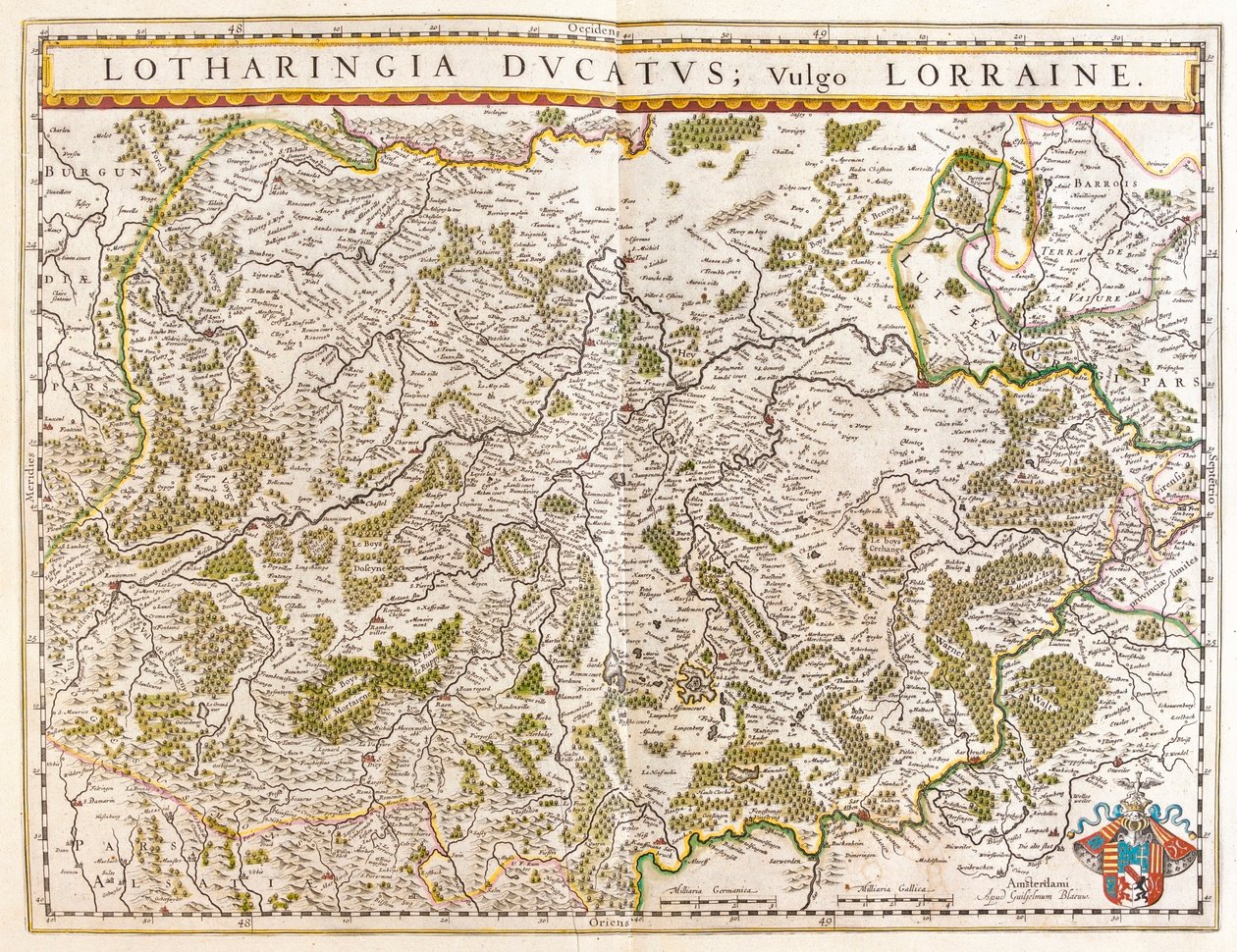 llorraine, em "Theatrum Orbis Terrarum, sive Atlas Novus" de Willem Blaeu, Amesterdão de Willem Blaeu