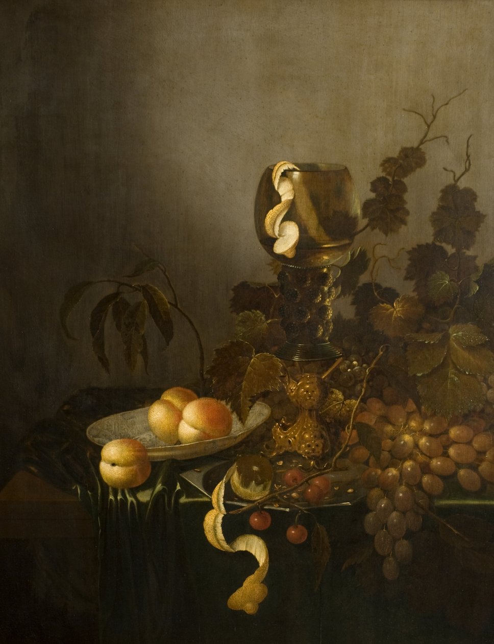Natureza morta com vidro de frutas e jarrete de Willem Claesz. (manner of) Heda