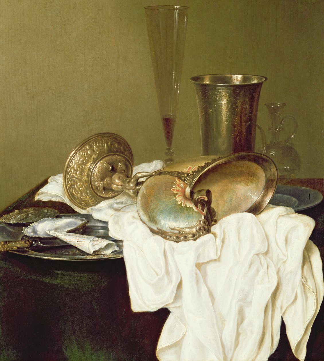 Ainda vida com um copo Nautilus de Willem Claesz. Heda