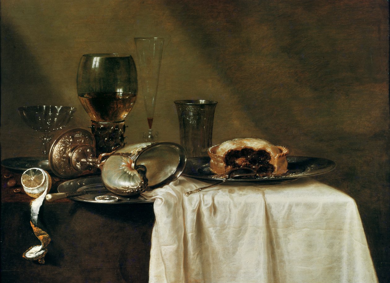 A torta de groselha, 1635 de Willem Claesz. Heda