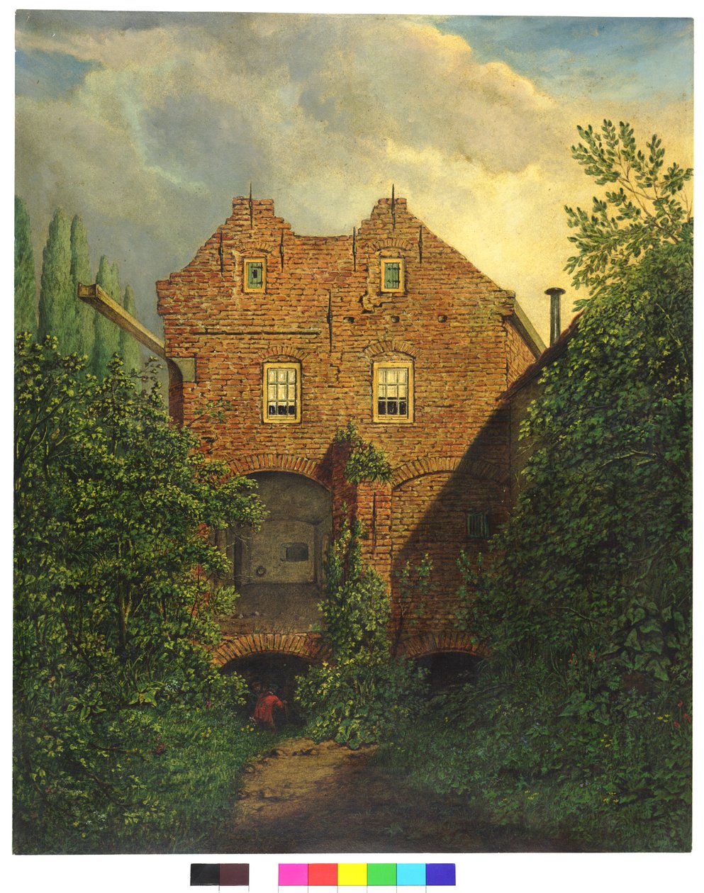 HUA-28425-Vista do bastião de Sterrenburg, em Utrecht, da fachada oeste da casa situada por cima dos canhões do sul de Willem Cornelis van Dijk