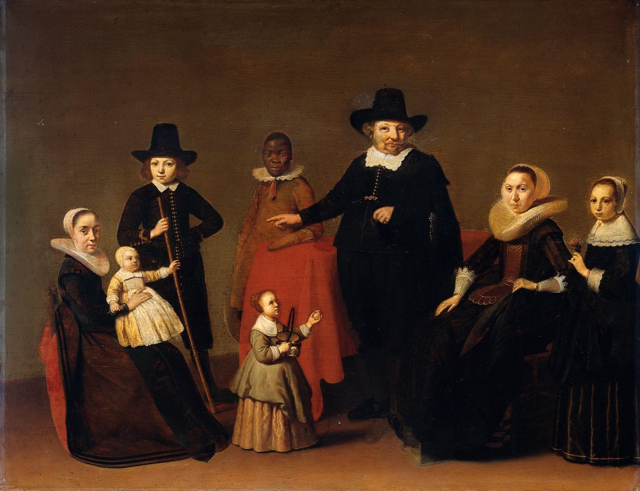 Grupo familiar com um homem negro de Willem Cornelisz Duyster
