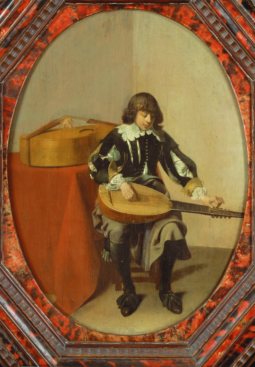 O jovem músico ... (pintura sobre tela) de Willem Cornelisz Duyster