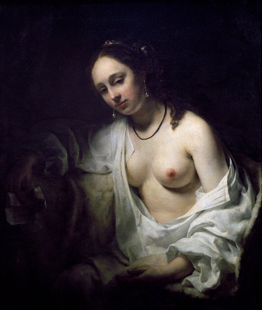 Bathsheba recebendo carta de David, por Willem Drost de Willem Drost