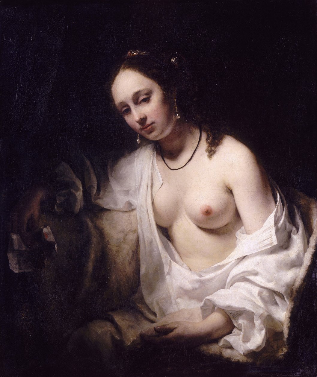 Bate-Seba com carta do rei Davids, 1654 de Willem Drost