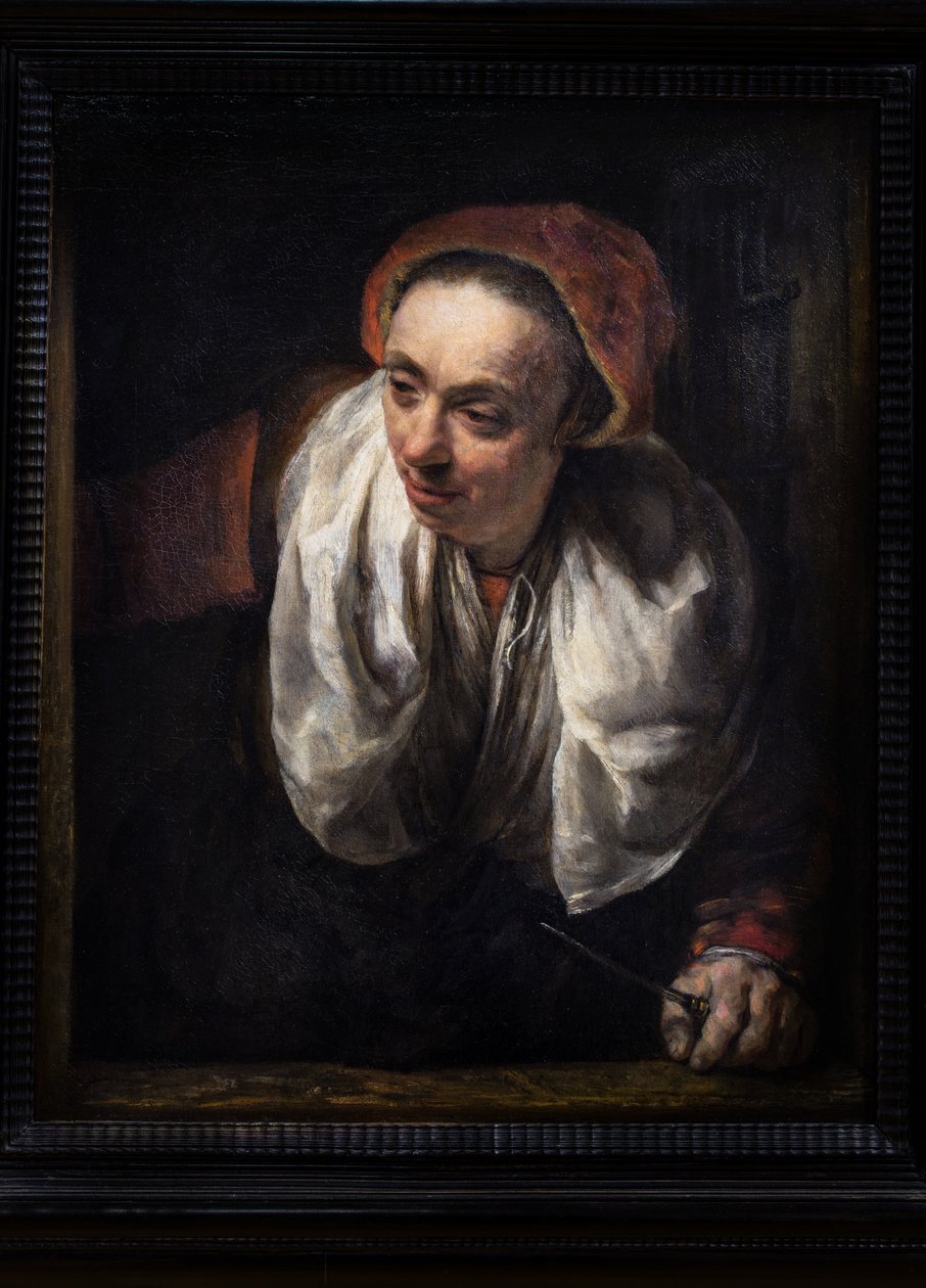 Mulher idosa à janela de Willem Drost