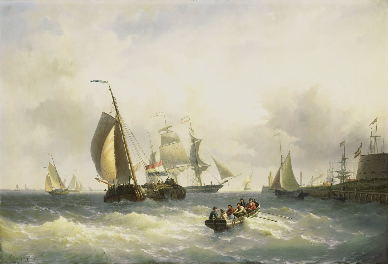 Ancoradouro em Bremerhaven de Willem Gruyter jr.