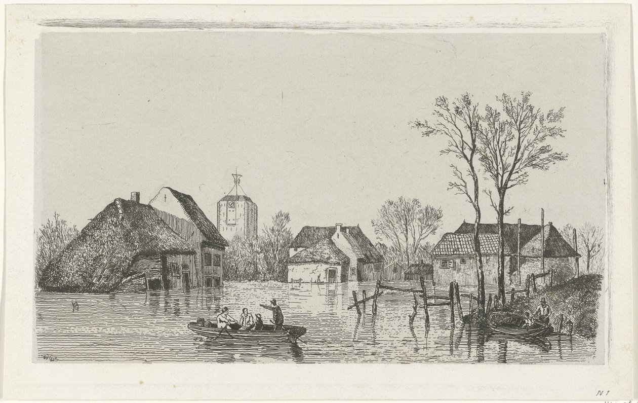 Inundação em Beesd, 1855 de Willem Gruyter jr.