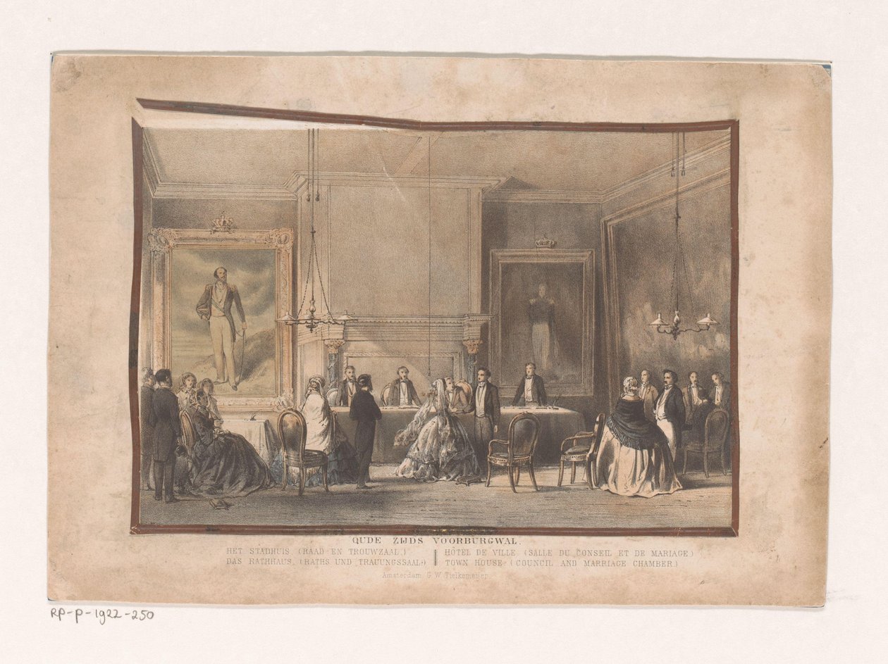 Conselho e salão de festas em Amsterdão
Oude Zijds Voorburgwal. A Câmara Municipal (câmara municipal e salão de festas) (título sobre o objecto) de Willem Hekking jr.