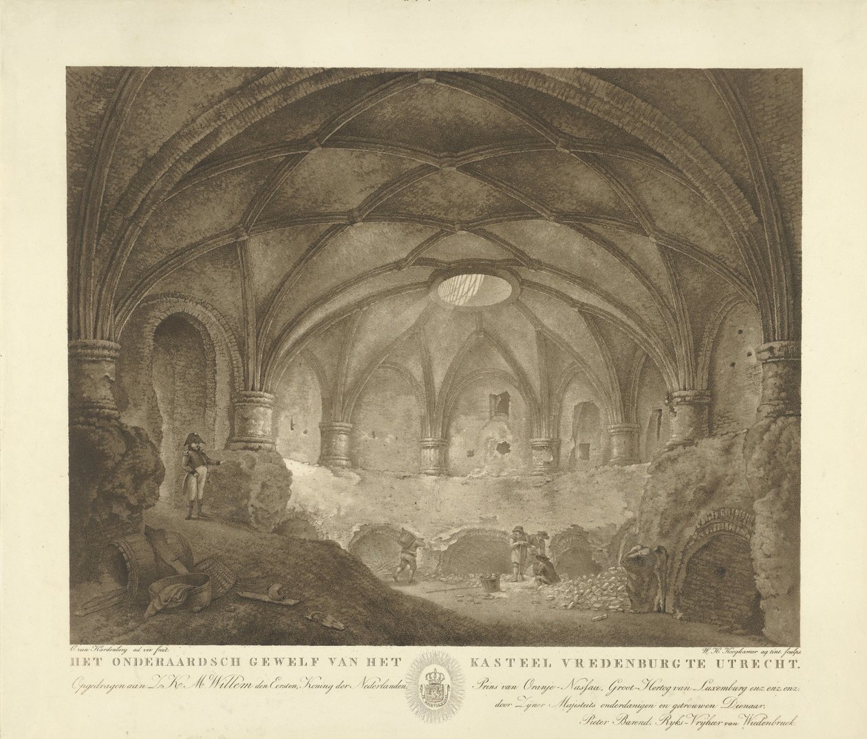 Abóbada do Castelo de Vredenburg
O cofre subterrâneo do Castelo de Vredenburg em Utrecht (título sobre o objecto) de Willem Hendrik Hoogkamer