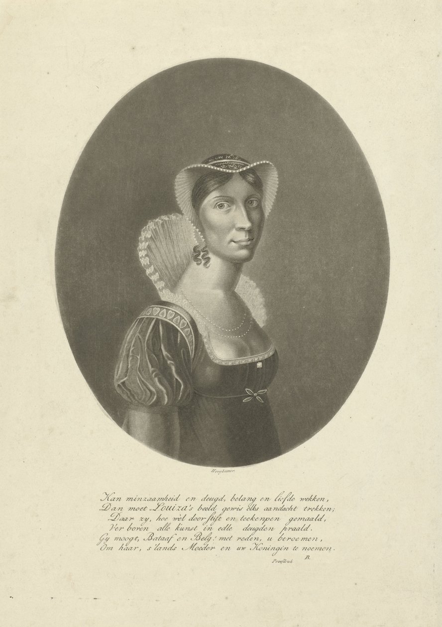 Retrato de Wilhelmina Frederica Louisa, Rainha dos Países Baixos de Willem Hendrik Hoogkamer