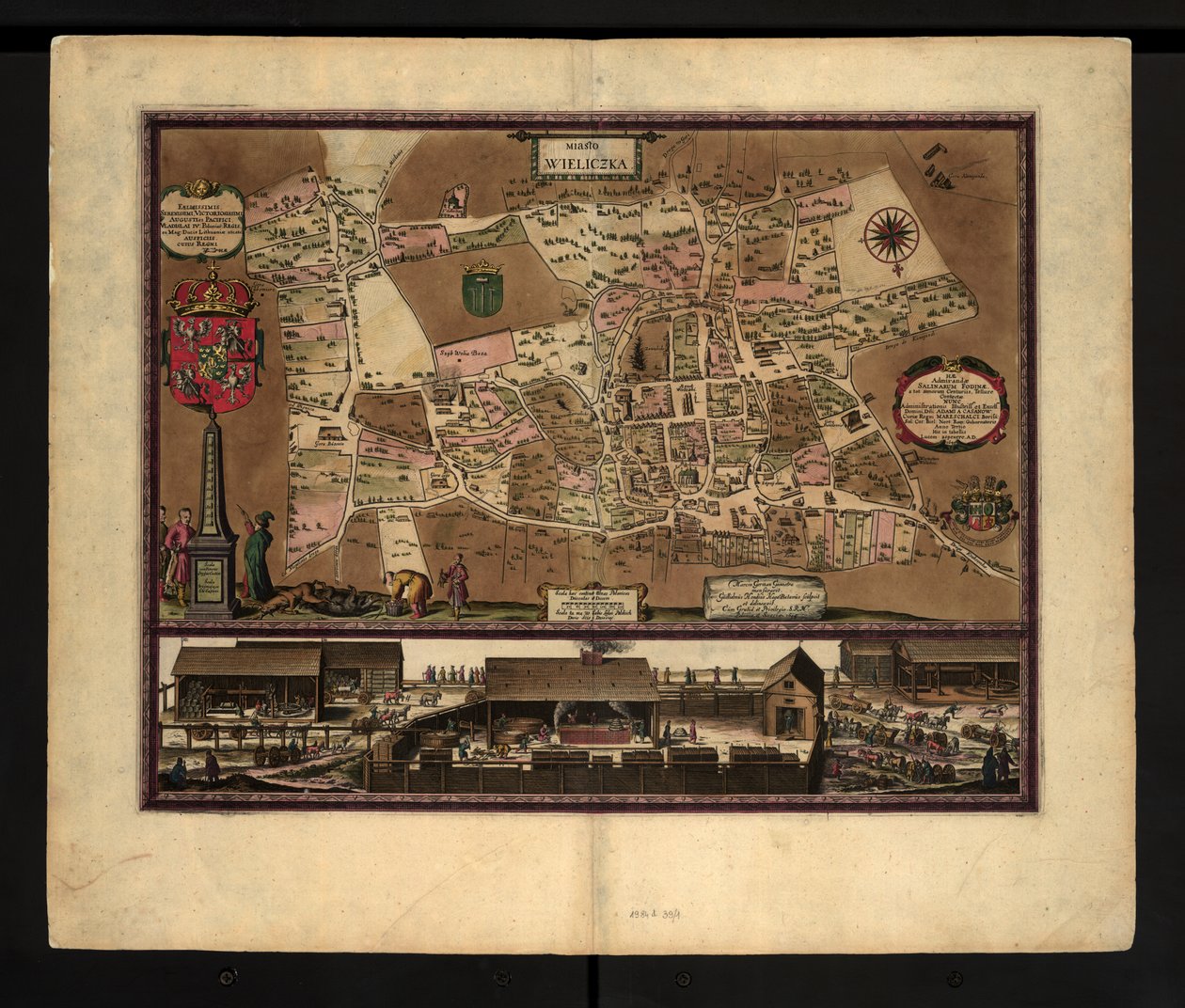 Imagem da mina de sal Wieliczka por Wilhelm Hondius, Polónia de Willem Hondius