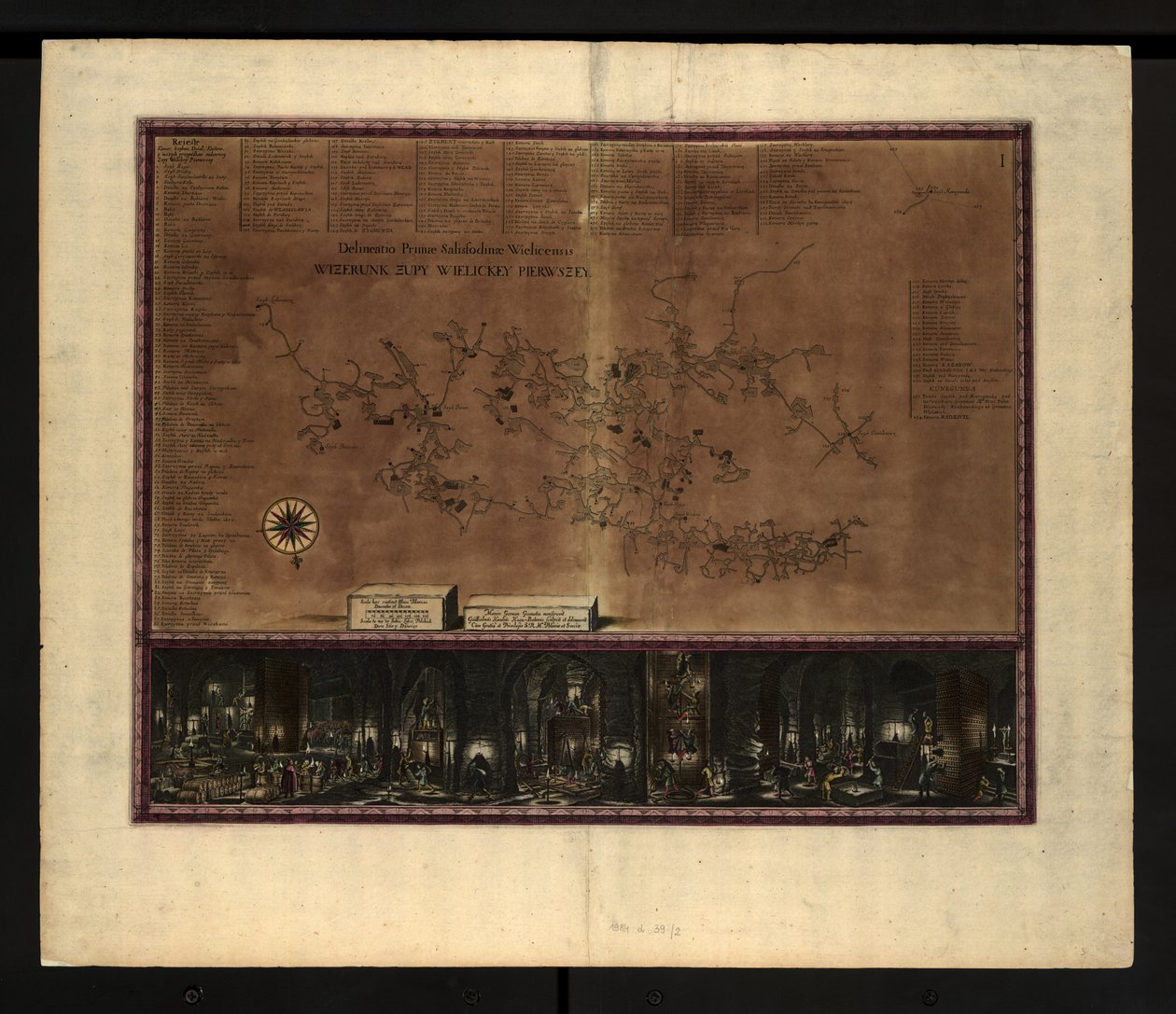 Mapa das Minas de Sal de Wieliczka de Willem Hondius