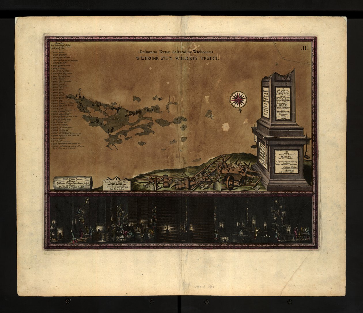Mapa das minas de sal de Wieliczka de Willem Hondius