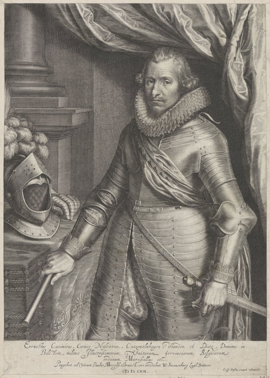 Retrato de Ernst Casimir, Conde de Nassau-Dietz de Willem Isaacsz. van Swanenburg