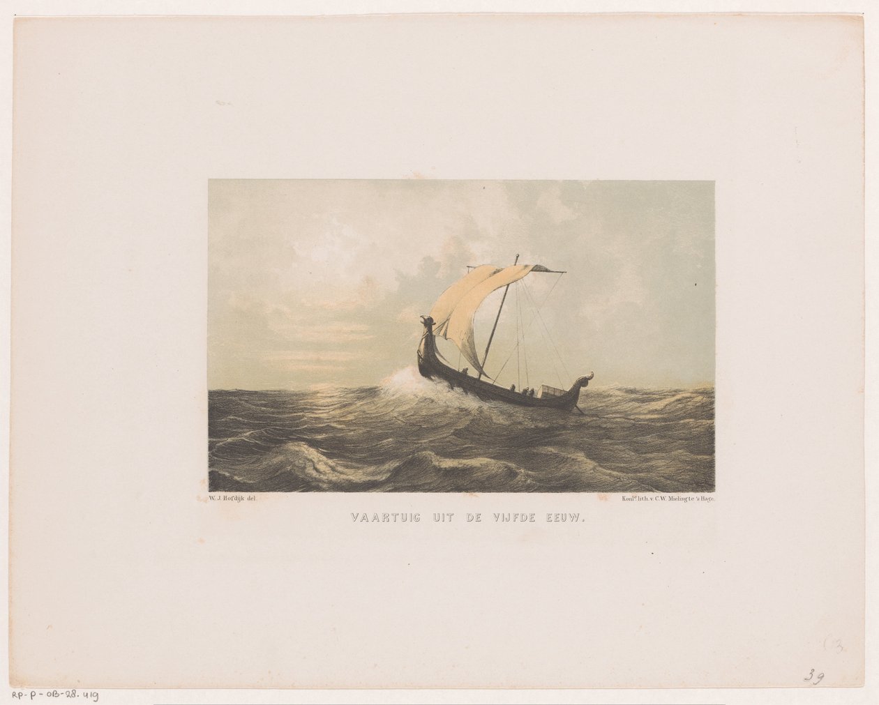 Navio, século V Navio do século V (título no objeto) de Willem Jacob Hofdijk