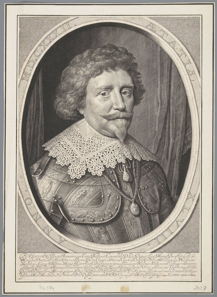 Retrato de Frederick Henry, Príncipe de Orange, 48 anos de idade de Willem Jacobsz Delff